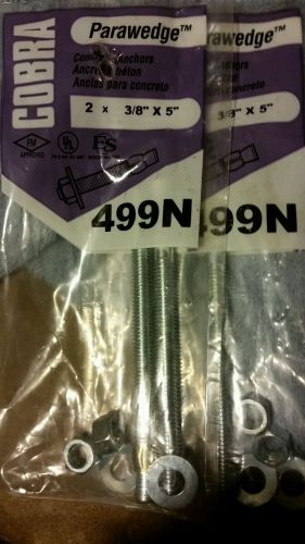 2 packages 4 total cobra 499n para wedge concrete anchors 3/8&#034; x 5&#034;. for sale