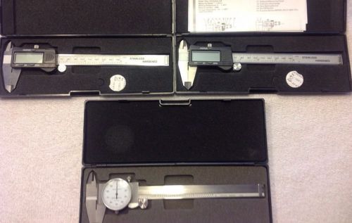 LOT OF THREE IMPORT CALIPERS, TWO DIGITAL ONE DIAL