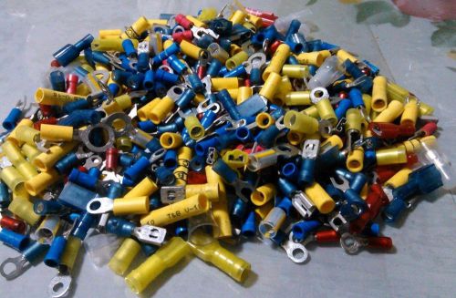 2 lbs ASSORTED CONNECTORS / TERMINALS SPLICE CRIMP ELECTRICAL INSULATED 2 POUNDS