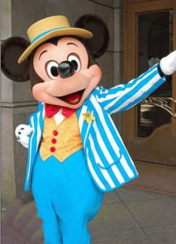 Disney Navy Blue Mickey Mouse Mascot Costume Adult Size Fancy dress