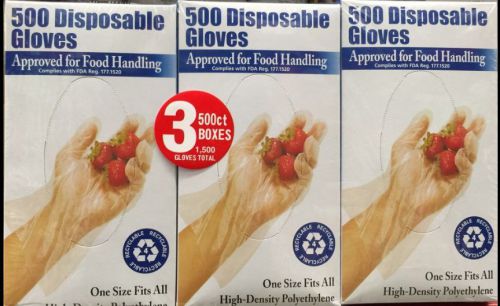 Clean Ones Disposable Gloves 500ct - 3Pack