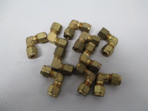 LOT 10 NEW IMPERIAL ASSORTED 1-4 90 DEGREE BRASS FITTING 1/4IN TUBE D304922