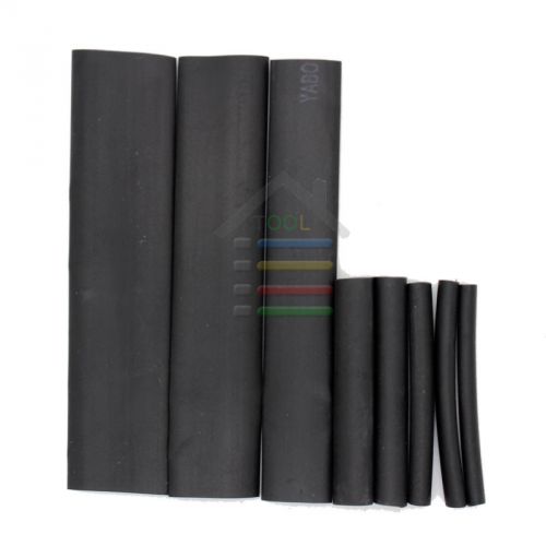 150pc 2:1 assortment heat shrink tubing tube sleeving 8 size black wrap wire kit for sale