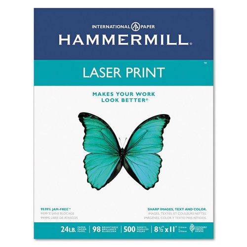 Hammermill - Laser Print Paper, 24lb, 98 Bright, 8-1/2 x 11&#034; - Ream