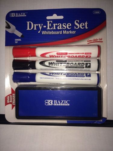 DRY ERASE MARKER FOR USE ON WHITE BOARD SET INCLUDES 3 COLOR MARKERS