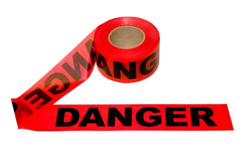 Cordova 3 in. x 1000 ft red danger tape - 1.5 mil. thickness for sale