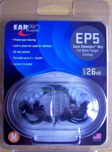 EARPRO by SUREFIRE EP5 Sonic Defenders MAX Earplugs-26dB - SEALED RETAIL PACKAGE