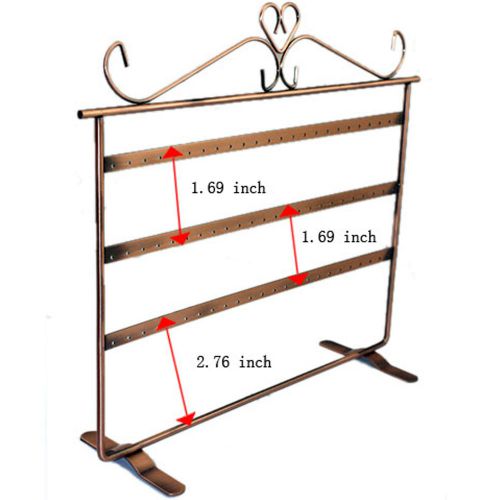 New regular 3-level earrings holder jewelry metal display rack stands 72 holes for sale