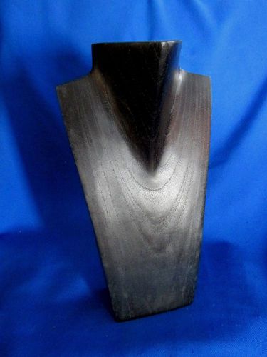 Hand Crafted Wooden Necklace Display Bust Stand ~ NEW ~ 12&#034; x 6&#034; Dark Wood
