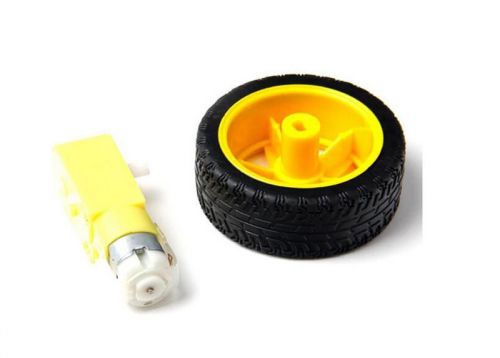 1pcs arduino smart car robot plastic tire wheel with dc 3-6v gear motor cahg for sale