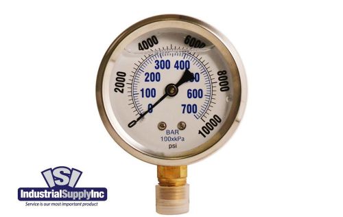 0-10,000 psi  liquid-filled hydraulic air-water-gauge for sale