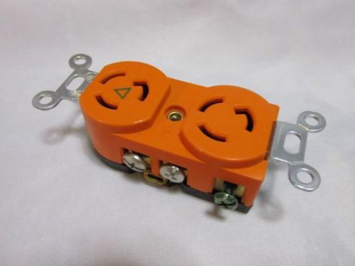 New nib pass &amp; seymour orange turnlok receptacle 15a 125v 2p 3w l5-15r ig4700 for sale