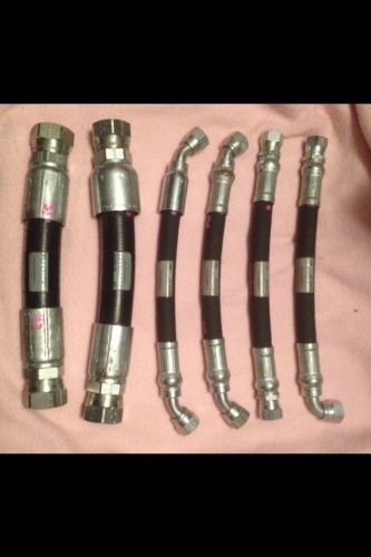 Qty 6 high pressure hydraulic hoses, 2500 psi for sale