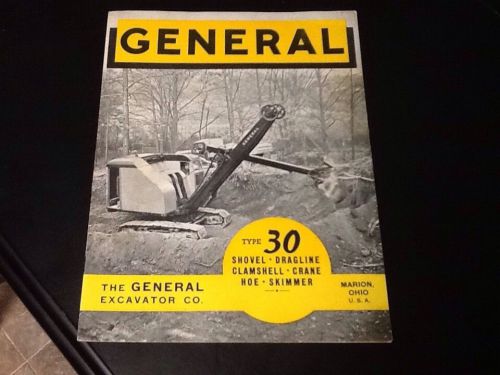 General type 30 shovel, dragline, clamshell, crane, and skimmer sales brochure for sale
