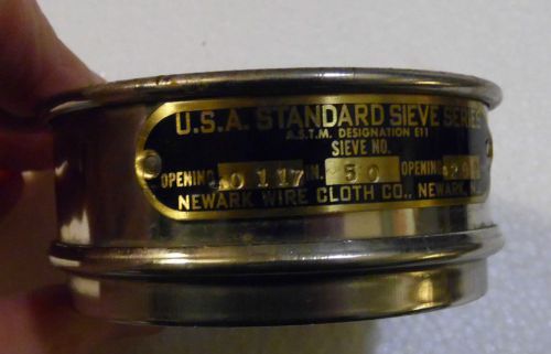 Usa standard testing sieve #50 newark wire cloth co vintage .297 mm .0117 in for sale