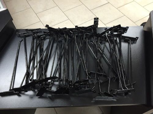 12&#034; Slatwall Metal Hooks - 50 Pieces - Black