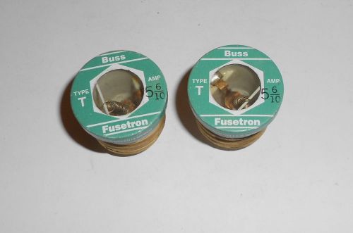 Lot of 2 Bussmann T 5-6/10 Dual Element Fuse 5-6/10 Type T NEW
