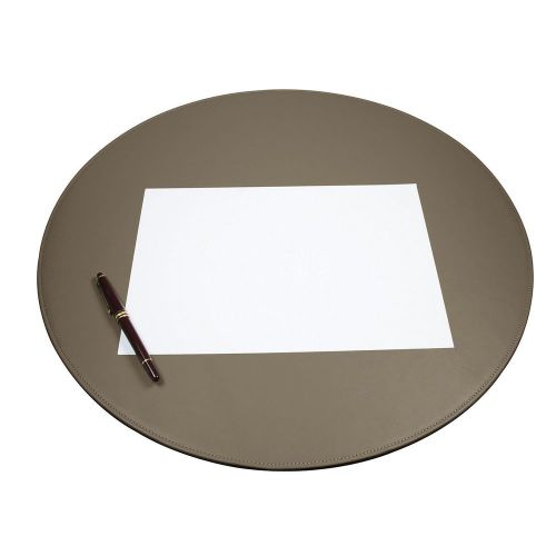 Round Desk Mat (Diameter 19.7&#039;&#039;) - Dark Taupe - Smooth Leather