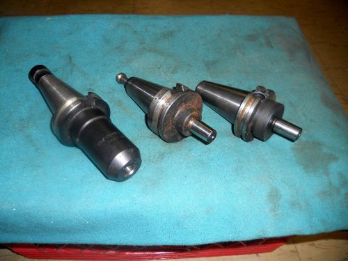 (3) cat 40 tool holders: valenite end mill, parlec and lyndex jacobs taper for sale