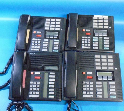 Nortel Norstar Northern Telecom (3) M7310 &amp; (1) M7208  Lot of 4 Black Telephones