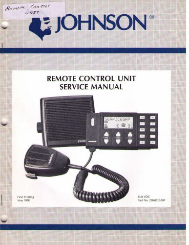 Johnson Service Manual REMOTE CONTROL UNIT
