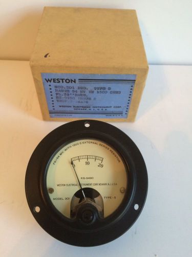 Vintage Weston Panel Meter w/Box &amp; Screws, NOS