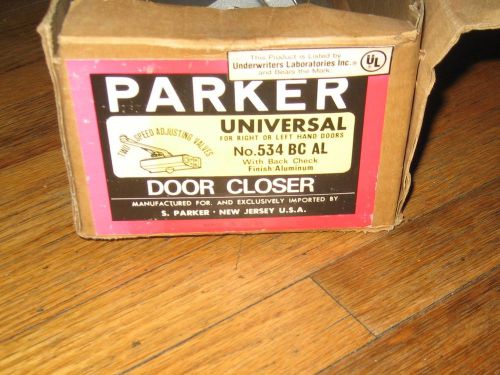 Parker Universal Door Closer Aluminum Finish Streamline No. 534 BC AL Right Left