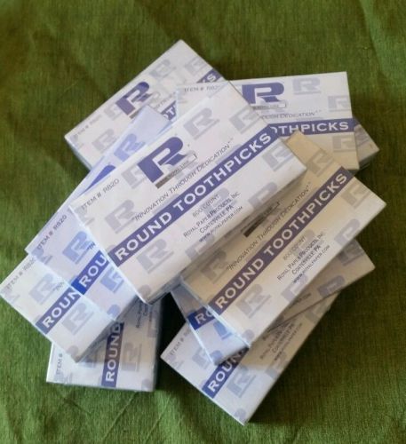 10 boxes Toothpicks, double-pointed, round, wood, craft, dental, food, cooking