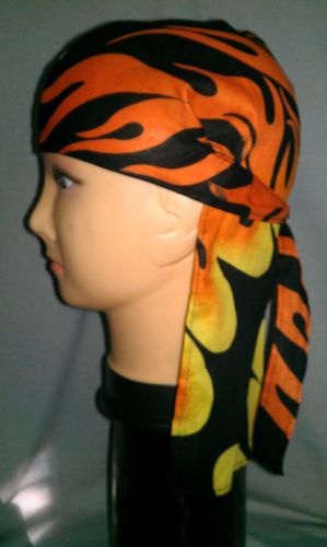 Under Hard Hat Helmet Liner Durag  Biker Bandana Flames