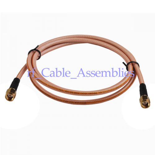 RP SMA male female to RP SMA plug RF pigtail 1M cable RG400 COAX 3ft for WI-FI