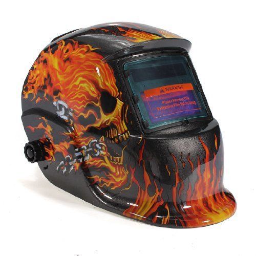 Welding Helmet - Flames / Skull - Auto-Darkening - Solar/C.P.S