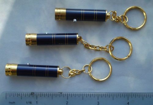THREE PACK BLUE UV LED Flashlight Torch Lamp Light Keyring and CURRENCY DETECTOR