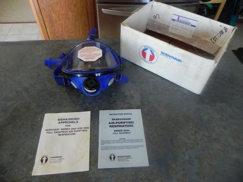 SURVIVAIR FULL FACE GAS MASK/AIR PURIFYING RESPIRATOR-NEW OLD STOCK- #3- NO RES