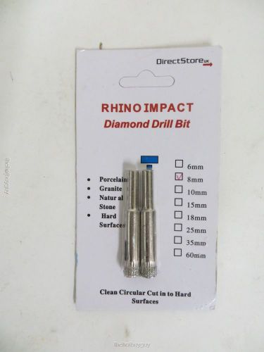 Rhino impact diamond drill bit 8mm/ 5/16 &#034; twin pack for sale