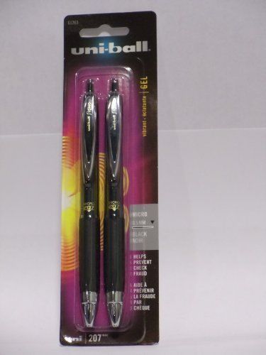 Signo Gel 207 Retractable Roller Ball Pen, Black Ink, Micro, 0.5mm by uni-ball