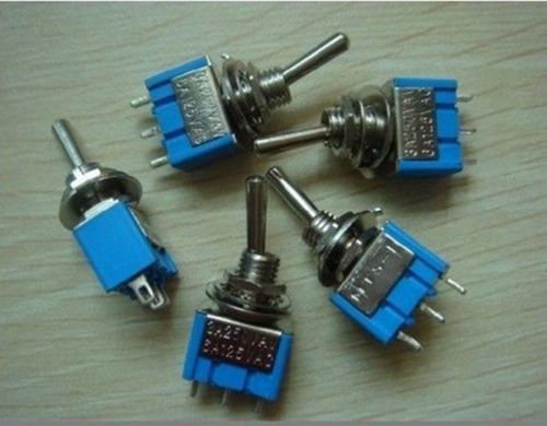 10pcs 3-pin spdt on-on toggle switch 6a 125vac for sale