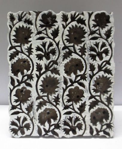WOODEN HAND CARVED ANOKHI TEXTILE PRINT FABRIC BLOCK STAMP DEEP GROOVES LARGE