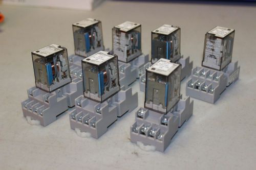 Allen bradley ice cube relays 700-hc24z24 + bases - lot of 7 for sale
