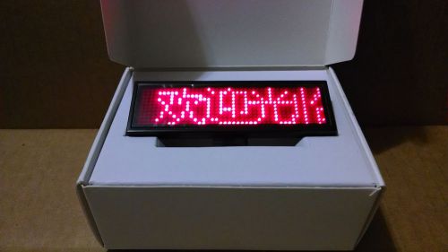 Digital Programmable LED Sign Moving Message Display 3.5&#034; X 1&#034; - Wearable ! NEW