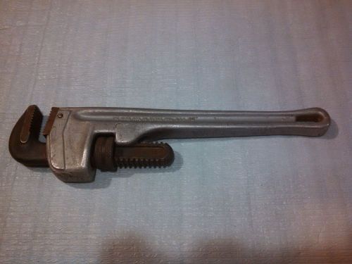 14&#034; ridgid 814 rigid heavy duty lightweight aluminum pipe wrench  very good cond for sale