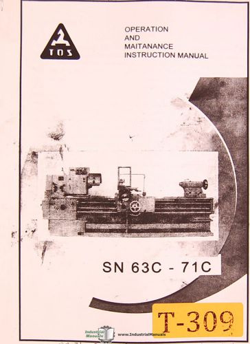 TOS 63C-71C, Lathe Operations Maintenance and Electrical Manual 1962