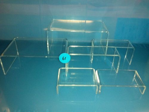 ACRYLIC DISPLAY RISER SET BLEMISHED ASSORTED SIZES 6 Pieces  # LOT 61