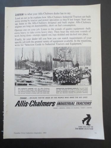 Allis-Chalmers Industrial Tractors Vintage 1964 Magazine Ad