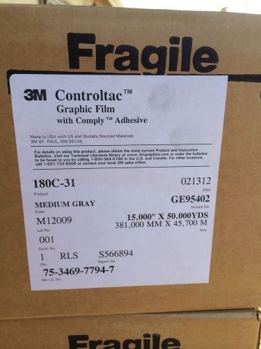 3M CONTROLTAC GRAPHIC FILM WITH COMPLY ADHESIVE - MEDIUM GRAY - ****NEW****