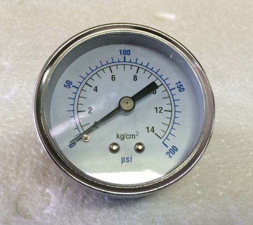 Air compressor pressure/hydraulic gauge 2.5&#034; face back mount 1/4&#034; npt 0-200 psi for sale
