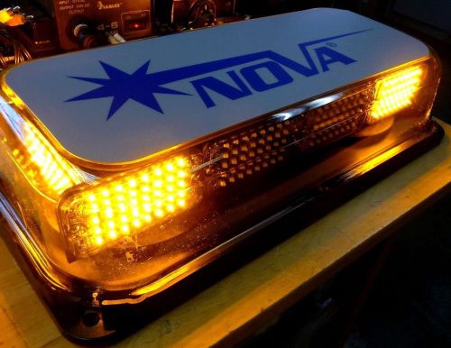 NOVA Low Profile LED Light bar 10 Head Magnet Mount AMBER 12V Hazard Warning Tow