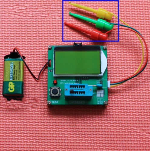 Latest 12864 LCD Transistor Tester Capacitance ESR Meter LCR GM328A + Test Clip