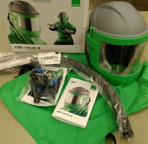 Rpb nova 3 sandblasting helmet w/cool tube/respirater system &amp; cape for sale