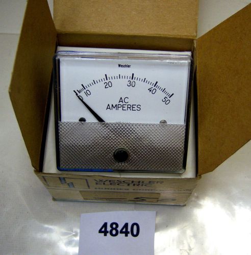 (4840)B Weschler Panelmount Amp Meter 0-50 AC GA332ACA