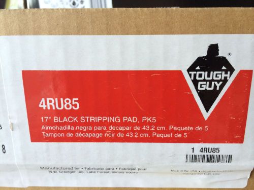 Tough Guy 17&#034; Black Buffing/scrubbing Pads 5pack New In Box